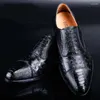 Chaussures habillées ourui True Autrrich Leather Hommes d'affaires à lacets célibataires.