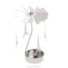 Candle Holders Rotary Spinning Tealight Metal Tea Light Holder Carousel Home Decor Gifts D04 20 Drop