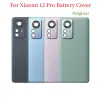 Ramar 100%original för Xiaomi 12 Pro Back Glass Batterisäckning Back Housing Back Door Falls för Xiaomi Mi12 Por Back Cover med logotyp