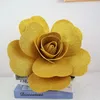 Decorative Flowers 60cm Simulated Bright Gold Rose Handmade Flower Grand Event Decoration Shopping Mall Window Display Party Supplies Props