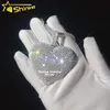 Luxury Big Heart completamente ghiacciato Baguette Diamond Silver 925 Custom Moissanite Hip Hop Pendant