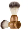 Poignée en bois naturel Brosse de barbe Men de rasage de brosse douce Nettoyage en nylon Soins de soins faciaux outils de beauté 2954227