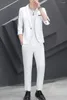 メンズスーツ（ブレザーパンツ）ファッションビジネスワークホスティングトレンドソリッドカラーブリティッシュスタイルカジュアルスリムフィット紳士ウェディングスーツ