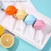 IJs gereedschap Lollipop -vormige ijsvorm siliconen Popsicle mal met stok draagbare schattige popsicle mal Baby Diy Popsicle fabrikant Q240425