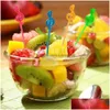 Mini Forks Children 50pcs/lot Food Snack Cake Dessert Fruit Picks Lunch Bento Accessories Party Decor Drop Delivery Home Garden Kitc Dh4ja