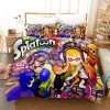 Zestawy nadruk 3D gra anime splatoon zestaw pościeli kołowy zestaw łóżka zbiór kołdry kołdra Król Król królowa rozmiar dla dorosłych