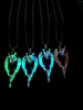 Pendant Necklaces Vintage Glowing In The Dark Moon Luminous Wolf Necklace For Hip Hop Men Cool Beach Party Jewellry