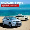 220 kg Cross Bars takställ för Toyota Highlander 2014-2019 Xle Limited Se Le Plus, aluminium tunga takskenor, stöldstöld av låst metall svart matt