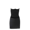 Basic Casual Kleider sexy von Schulter Korsett Mini Kleid für Frauen Kleidung solide schwarze Party Nachtclub Schlankes dünne weibliche Kleid -Kleid Stretchyl2404