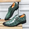 Scarpe casual abito da uomo maschile designer monaco italiano oxford per marca di nozze in pelle doppia fibbie marrone