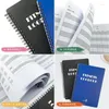 Fitness Planning Record Book A5 COIL Simple Office Löst blad Soft Copy Hand Student Notepad Blue Black Notebook