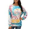 Frauen T-Shirts Multicolor Langarm T-Shirt Tie Dye Sweatshirt Ladies Top