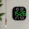 Часы Большой экран светодиодные цифровые настенные температуры. Дата дисплей висящий электронный будильник с пультом дистанционного управления для домашнего декора в спальне