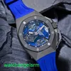 Orologio da polso in cristallo AP 26589io Titanio Blue Dialtra 44 mm Diametro MANUALE MANUSI MECCANICO OROLOGIO 44MM DIAMETRO