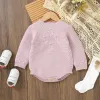 ワンピースベビーボディスーツ服春秋長袖新生児女の子ソリッドワンシー衣装018mワンピース冬の幼児ジャンプスーツ