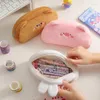 Cartoon Cute Plush Bear Pencil Storage Case Kawaii stor kapacitet Makeup Bag Portable Lipstick Eyebrow Cosmetic Organizer