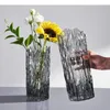 Vasen Falten transparenter Glas Vase Schreibtisch Dekoration Hydroponik Blumen Blumen Arrangement moderne Wohnkultur Blumen