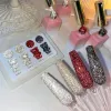 Kits schwarze rote Farben Reflektierende Glitzer Gel Nagellack Semipermanent UV LED Nagellackhybrid Sprudel Gel für Nagel Kunstdesign