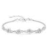 Perlé authentique S925 STERLING Silver Crystal Vintage Plum Blossom Flower Bracelet Brangle For Women Girl Dame Wedding Birthday Gift 240423