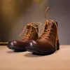 Retro läder män jägare boot handgjorda löpande sneakers män utomhus utforska resor casual skor lyxdesigner platt klänning fabrikskor