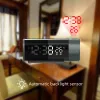 Orologi Digital Proiection Dress Clock con temperatura 180 ° Rotazione USB Tavolo da letto Elettronico Calcole per comodino 3D Funzione Snooze a parete 3D Funzione