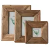 Quadros quadros de foto de estilo retrô rústico para decoração de casa de mesa, feita à mão com moldura de madeira de madeira marrom natural de pinheiro