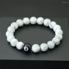 Charm armband enkel stil biljard armband för män 10 mm svart vit howlite sten braslet tillbehör hombre stora pärlor braclet pulseria