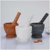 PESTLE MILLS Rolling Mill Grinder Manual Mosed Vitlök Pounder Abrader Stone Mortar Pepper Spice Kitchen Tools 4 8TQ C2 Drop Deliver Dhli2