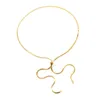 Подвесные ожерелья Minar Simple Flat Herribone Регулируемая длинная кисточка для женщин 18 -каратного золота