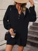 カジュアルドレス女性長袖ドレスニットセーターパーティーミニビーチカクテルクラブストリートウェア用のポケット付き