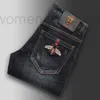 Jeans pour hommes Designer Men Slim Fit High End Beed Broidery Micro Elastic épais Small Small Straight Jeans NYJ0