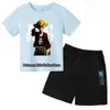 T-shirts Luffy T-Shirt One Pieces Short Sleeve Shorts set Summer trend Boys trend short sleeve shorts Tee Tops 12YsL2404