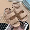 Designer Sandaler Kvinna Slides Casual Platform Leather Wedges Straw Formform Slippers Summer Flat Comfort Beach Mule Sandal