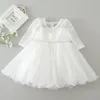 Baby fille robe baptême robe en dentelle blanche