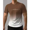 Męskie koszulki Męskie T-shirt styl gradientu Wzór druk męski wygodna elegancka koszulka z krótkim rękawem Szybkie suszenie Owwrotne odzież TOPSL2404