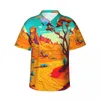 Chemises décontractées pour hommes Hawaiian Shirt Beach Desert at Night Blouses Landscape Loose Man Short à manches confortables Tops