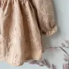 Één-stuks lente herfst zuster outfits zoet borduurwerk bloemen meisje kinderen prinses jurk solide casual pasgeboren baby katoen kanten bodysuit