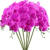 Fleurs décoratives 6pcs Artificiel Orchid papillon