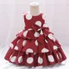 Robes de fille Été bébé robe fille bébé 1 an Robes de fête d'anniversaire pour filles dot arc robe de mariée de mariée