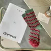 Vrouwensokken Rose gestreepte Japanse mode Harajuku Vintage Sock Casual Cotton Knitting Elastic Long voor de herfst Winter