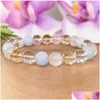 Charm Bracelets Rthen Libra Zodiac Gemstone Bracelet Aquamarine Rose Quartz Citrine Clear Healing Crystals Jewelry October Drop Deliv Dhz8I