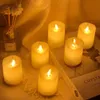 6PCS Batterie Kerzen Plastik Flameless mit Docht -LED -Teeleuchten für Schlafzimmer Party Kirche Hochzeiten Wohnkultur 240417