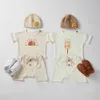 Clothing Sets 2Pcs Toddler Girl Clothes Set Organic Cotton Ice White Baby Tee Baby Boy Clothing Set Childrens T-shirt+Shorts Pants Bebes H240425