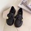 Casual skor läder kvinnor loafers tjocka plattformlägenheter all-match damer mode bowtie metall platt