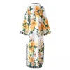 Casual jurken y2k kleding ontwerper bloemenprint losse vleermuishuls maxi voor dames runway strand boho vakantie luxe lange kledingvestidos