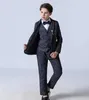 Костюмы Дети Формальный свадебный костюм детская куртка жилеты штаны 3pcs для вечеринки набор подростка цветочные мальчики