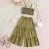 Vêtements Ensembles Kids Toddler Baby Girls Summer Bow Tie Camisole Vest de la jambe large pantalon évasé Pantalon First Picture