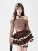 Skirts Asian Culture Y2k Girl Corduroy Cake Spring Autumn Fashion Sweet High Waist Slim Short Elegant Women Mini Skirt