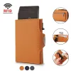 Sac à main Dienqi RFID Blocking Carte Holder Men Portefeuilles Slim Thin Cuir Metal Magic Smart Portefeuille Male Male Purse Purse Portefeuille pour hommes