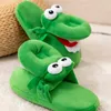 Zapatillas lindo cocodrilo verde cocodrilo cómodo invernal cálido creativo creativo regalos de alta calidad hogar para enviar amigos